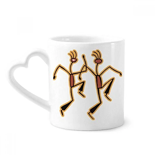 Egypt Figure Dancing Funny Pattern Mug Coffee Ceramic Drinkware Glass Heart Cup