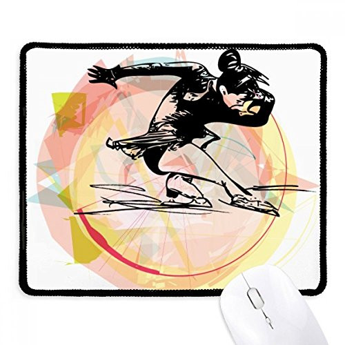 Winter Sport Figure Skating Watercolor Illustration Mousepad Stitched Edge Mat Rubber Gaming Pad