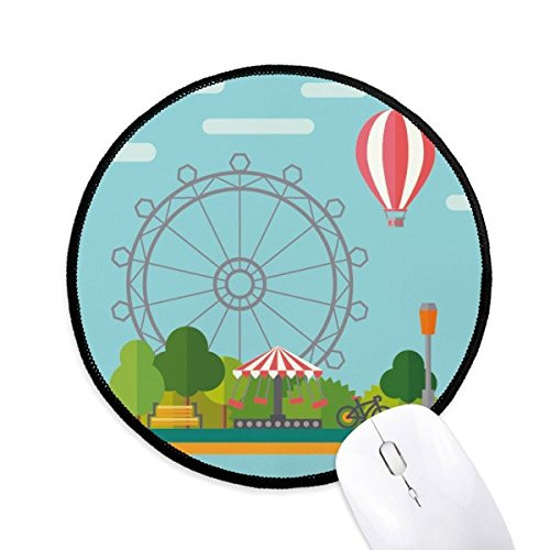 Ferris Wheel Balloon Amusement Park Mouse Pad Desktop Office Round Mat for Computer Ferris Wheel Balloon Amusement Park Mouse Pad Desktop Office Round Mat for Computer