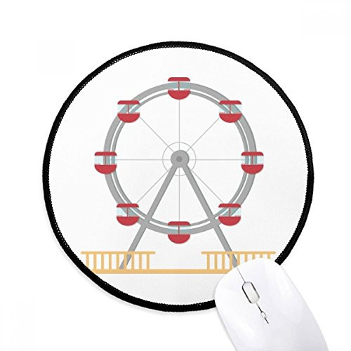 Amusement Park Colourful Ferris Wheel Pattern Mouse Pad Desktop Office Round Mat for Computer