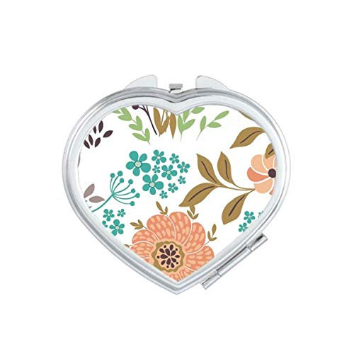 Orange Sun Flower Paint Heart Mirror Travel Magnification Portable Handheld Pocket Makeup Orange Sun Flower Paint Heart Mirror Travel Magnification Portable Handheld Pocket Makeup