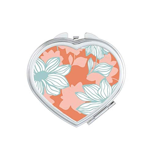 Green Orange Flower Paint Heart Mirror Travel Magnification Portable Handheld Pocket Makeup Green Orange Flower Paint Heart Mirror Travel Magnification Portable Handheld Pocket Makeup