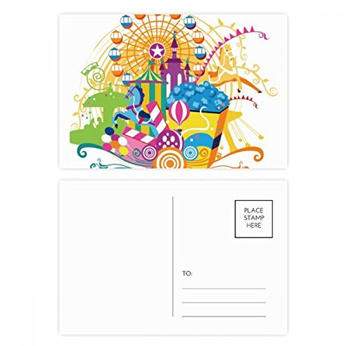 Ferris Wheel Castle Amusement Park Postcard Set Birthday Mailing Thanks Greeting Card Ferris Wheel Castle Amusement Park Postcard Set Birthday Mailing Thanks Greeting Card