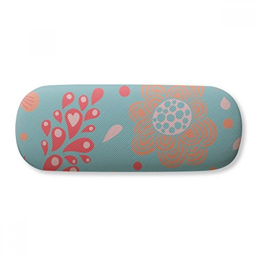 Blue Leaves Flower Plant Paint Glasses Case Eyeglasses Hard Shell Storage Spectacle Box