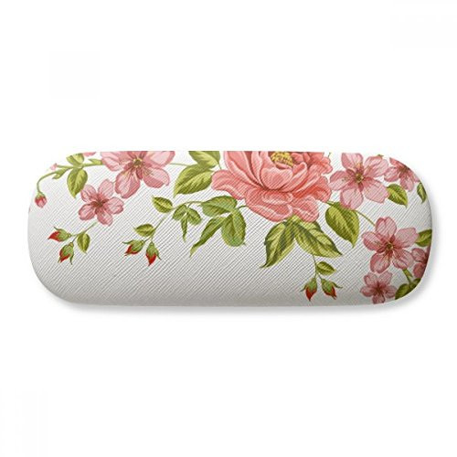 Red Roses Pattern Flowers Plants Glasses Case Eyeglasses Hard Shell Storage Spectacle Box