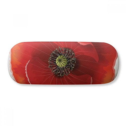 Red Flower Painting Big Corn Glasses Case Eyeglasses Hard Shell Storage Spectacle Box