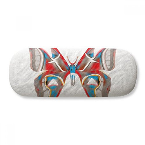 3D Butterfly in Red and Blue colour Glasses Case Eyeglasses Hard Shell Storage Spectacle Box