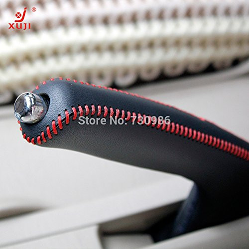 JI Loncky Black Genuine Leather Steering Wheel Cover Subaru Legacy 2015 2016 2017 / Outback 2015 2016 2017 / XV 2016 / Forester 2017 / Crosstrek 2016 2017 Accessories