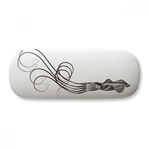 Black Marine Life Octopus Illustration Glasses Case Eyeglasses Hard Shell Storage Spectacle Box