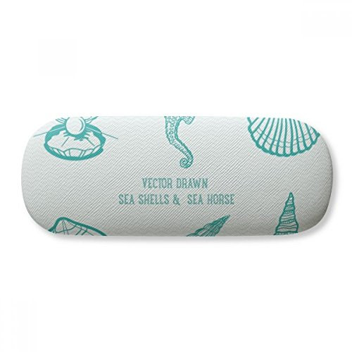 Blue Hippocampus Marine Life Pattern Glasses Case Eyeglasses Hard Shell Storage Spectacle Box