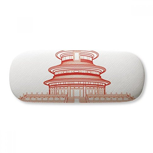 Temple Of Heaven Red China Patriotism Glasses Case Eyeglasses Hard Shell Storage Spectacle Box