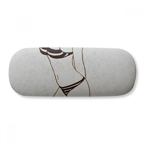 Bikini Beauty Illustration Black Pattern Glasses Case Eyeglasses Hard Shell Storage Spectacle Box