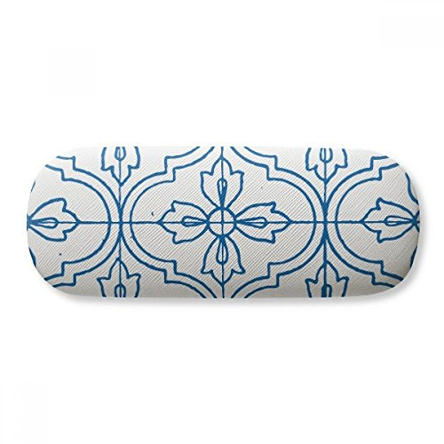 Blue Talavera Decorative Pattern Ilustration Glasses Case Eyeglasses Hard Shell Storage Spectacle Box