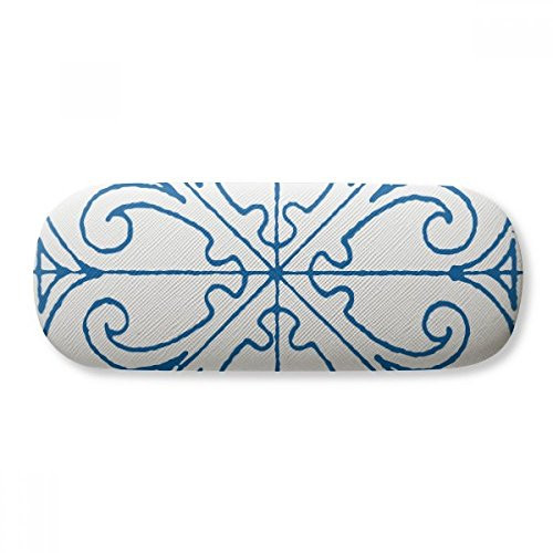 Blue Talavera Style Pattern Decorative Glasses Case Eyeglasses Hard Shell Storage Spectacle Box
