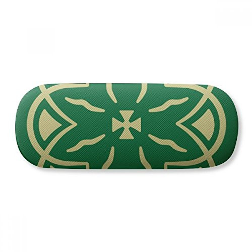 Green Talavera Style Decorative Pattern Glasses Case Eyeglasses Hard Shell Storage Spectacle Box