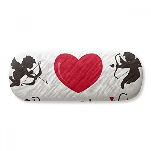 Cupid Angel Red Heart Comination Pattern Glasses Case Eyeglasses Hard Shell Storage Spectacle Box