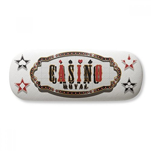 Black Red Casino Signboard Pattern Glasses Case Eyeglasses Hard Shell Storage Spectacle Box