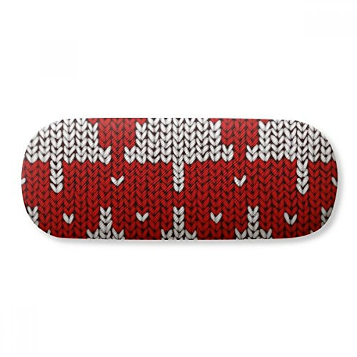 Red Tree Knit Nordic Illustration Pattern Glasses Case Eyeglasses Hard Shell Storage Spectacle Box