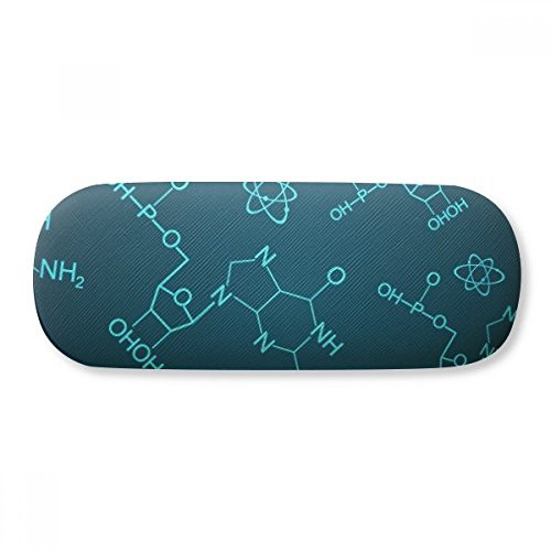 Blue Chemical Molecular Structure Illustration Glasses Case Eyeglasses Hard Shell Storage Spectacle Box