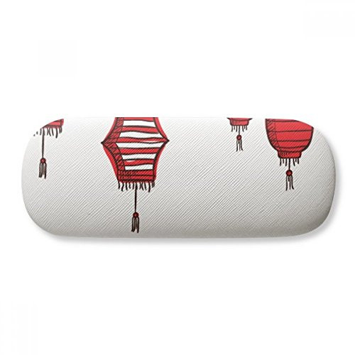 Red Lanterns Chinese Year of Rooster Glasses Case Eyeglasses Hard Shell Storage Spectacle Box