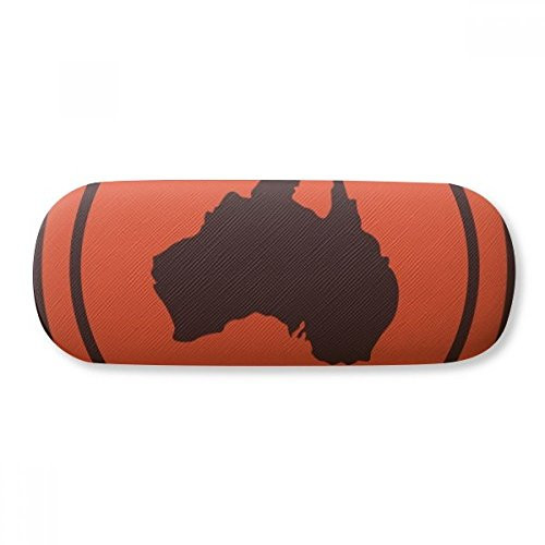 Australia Map Red and Black Illustration Glasses Case Eyeglasses Hard Shell Storage Spectacle Box