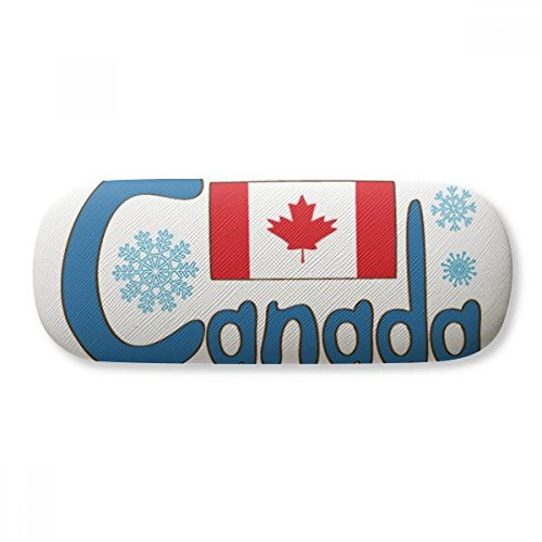 Canada National Flag Blue Pattern Glasses Case Eyeglasses Hard Shell Storage Spectacle Box
