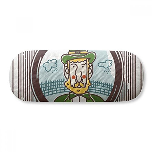 Irishman Green Husbandry Illustration Glasses Case Eyeglasses Hard Shell Storage Spectacle Box