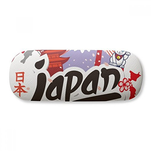 Japan Red Black Map Girl Lucky Cat Glasses Case Eyeglasses Hard Shell Storage Spectacle Box