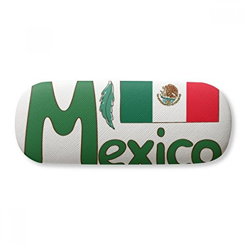 Mexico National Flag Green Pattern Glasses Case Eyeglasses Hard Shell Storage Spectacle Box
