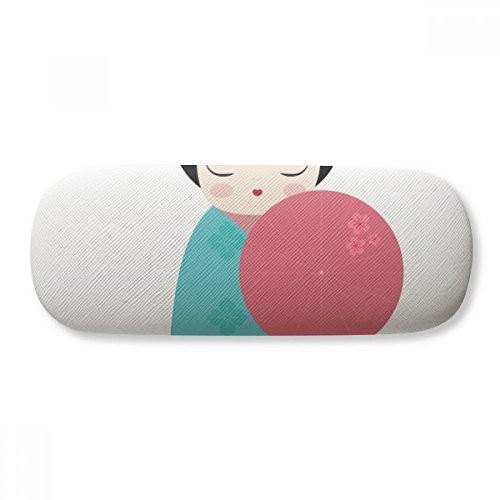 Blue Kimono Sakura Japan Doll Glasses Case Eyeglasses Hard Shell Storage Spectacle Box