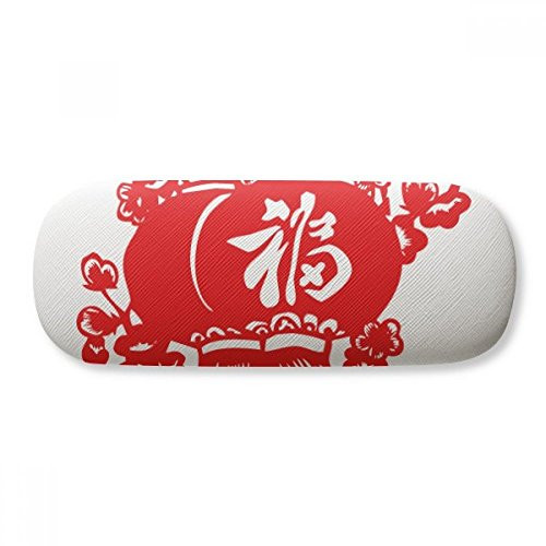 Red Lantern Chinese Traditional Pattern Glasses Case Eyeglasses Hard Shell Storage Spectacle Box