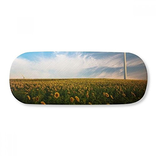 Sunflowers Clouds Blue Sky Glasses Case Eyeglasses Hard Shell Storage Spectacle Box
