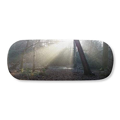 Dark Green Forestry Science Nature Scenery Glasses Case Eyeglasses Hard Shell Storage Spectacle Box