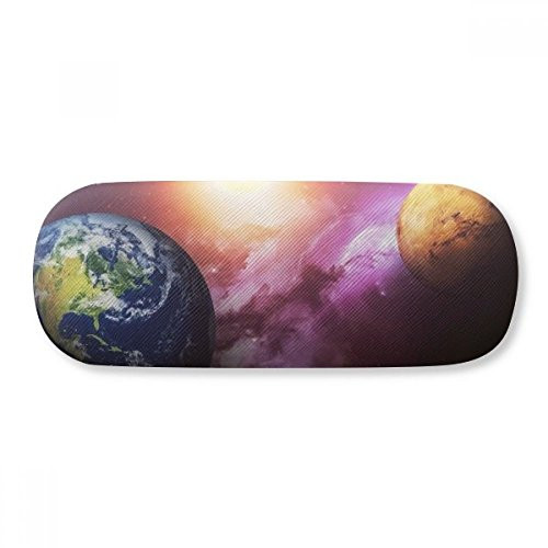 Planet Earth Red Blue Colorful Glasses Case Eyeglasses Hard Shell Storage Spectacle Box