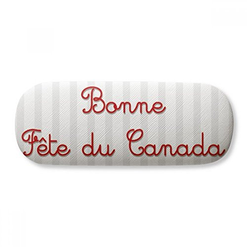 Maple Leaf Happy Canada Day Red Slogan Glasses Case Eyeglasses Hard Shell Storage Spectacle Box
