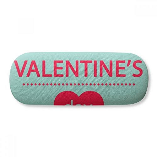Happy Valentine's Day Green Heart Glasses Case Eyeglasses Hard Shell Storage Spectacle Box