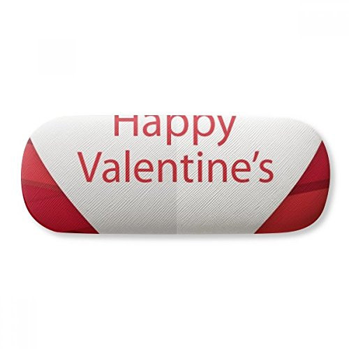 Happy Valentine's Day Red Stripes Glasses Case Eyeglasses Hard Shell Storage Spectacle Box
