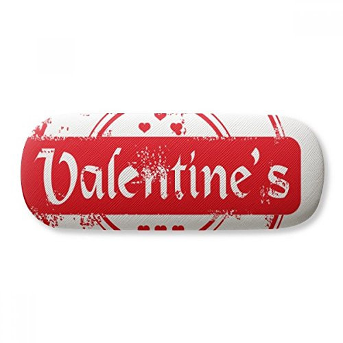 Postmark Happy Valentine's Day Red Glasses Case Eyeglasses Hard Shell Storage Spectacle Box