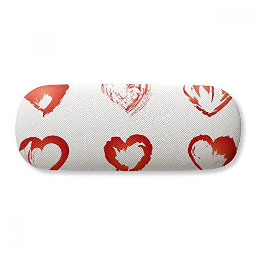 Valentine's Day Hearts Red Sketch Glasses Case Eyeglasses Hard Shell Storage Spectacle Box