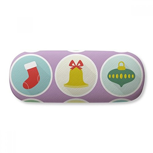Circle Christmas Tree Green Illustration Glasses Case Eyeglasses Hard Shell Storage Spectacle Box