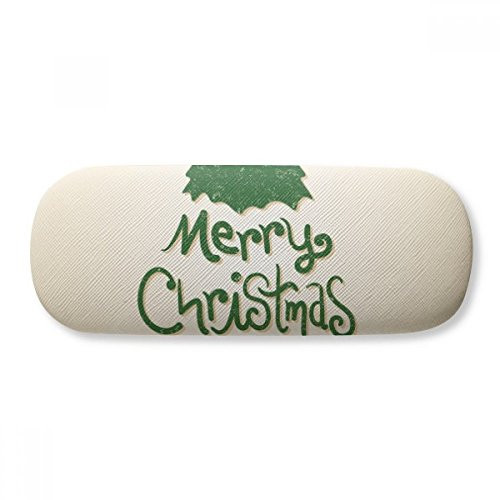 Merry Christmas Tree Green Illustration Glasses Case Eyeglasses Hard Shell Storage Spectacle Box
