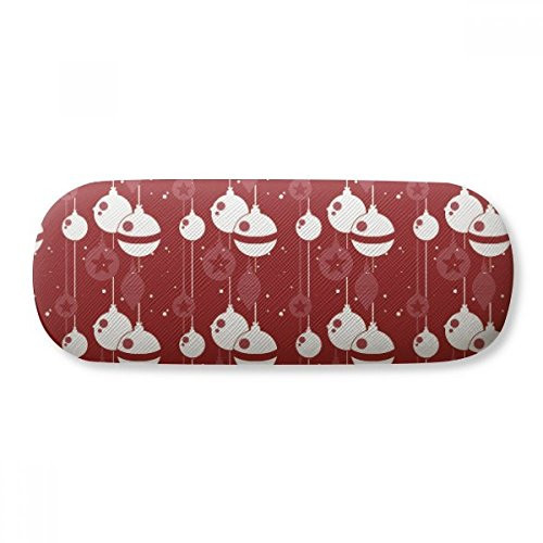 Red Decoration White Pattern Christmas Glasses Case Eyeglasses Hard Shell Storage Spectacle Box