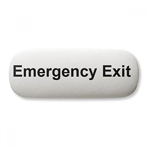Emergency Exit Black Symbol Pattern Glasses Case Eyeglasses Hard Shell Storage Spectacle Box