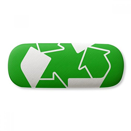 Recycle Green Square Warning Mark Glasses Case Eyeglasses Hard Shell Storage Spectacle Box