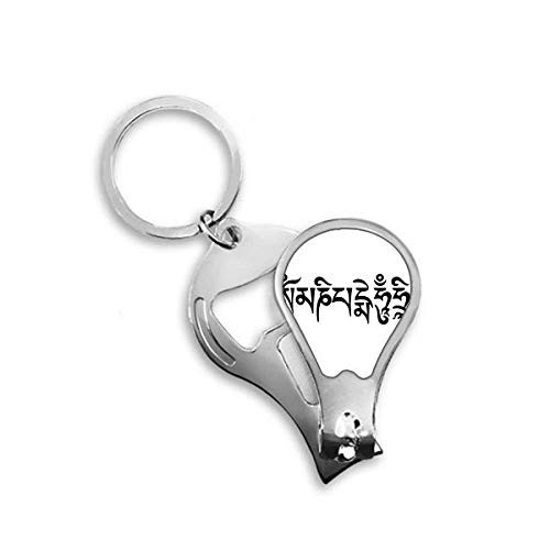 Culture Sanskrit Character Figure Pattern Fingernail Clipper Cutter Opener Key Chain Scissor