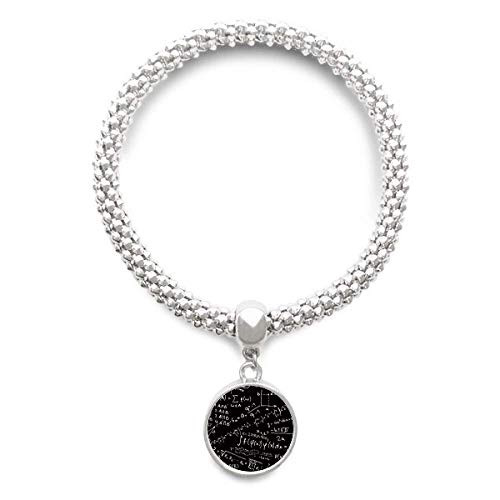 DIYthinker Seeking Limits Formulas Science Calculus Figure Sliver Bracelet Pendant Jewelry Chain Adjustable Bangle