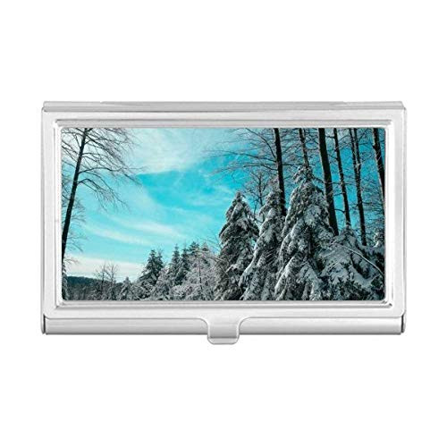 Pine Clouds Blue Sky Business Card Holder Case Pocket Box Wallet