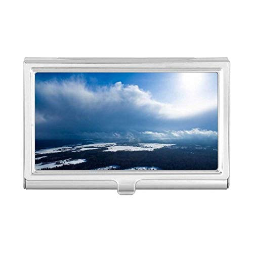 Sunshine Blue Sky Clouds Business Card Holder Case Pocket Box Wallet