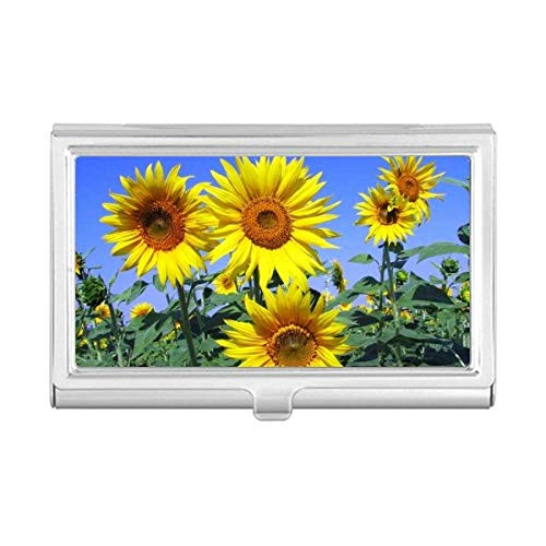 Sunshine Flowers Sunflowers Blue Sky Business Card Holder Case Pocket Box Wallet
