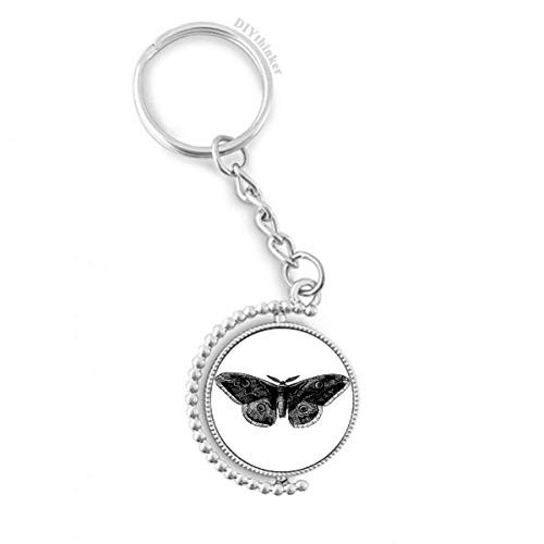 Black Butterfly Kite Rotatable Keyholder Ring Disc Accessories Chain Clip